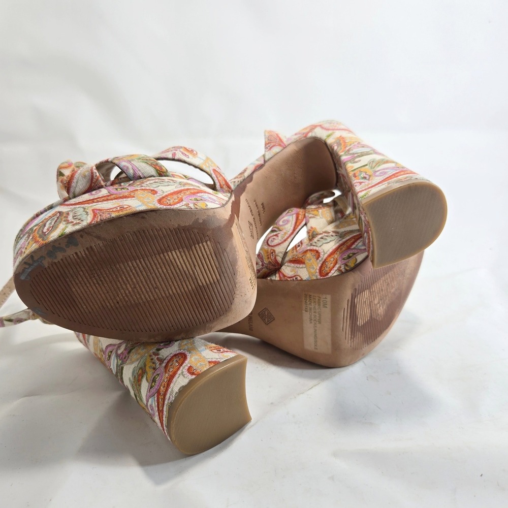 Antonio Melani Womens Paisley Bow Platform Sandals Fabric Dress Heels 10M - Picture 9 of 10